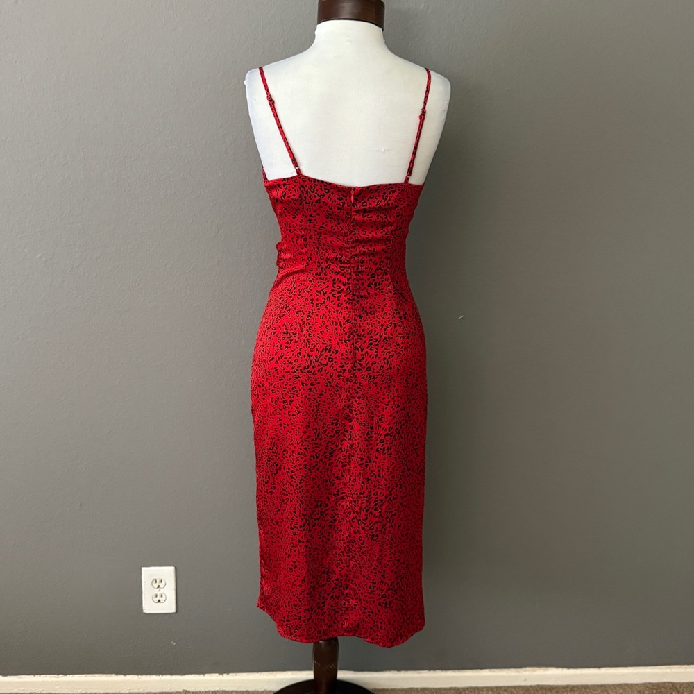 Re:Named Red animal print leopard Sexy slip dress Sz S Valentine's Day - Picture 5 of 6